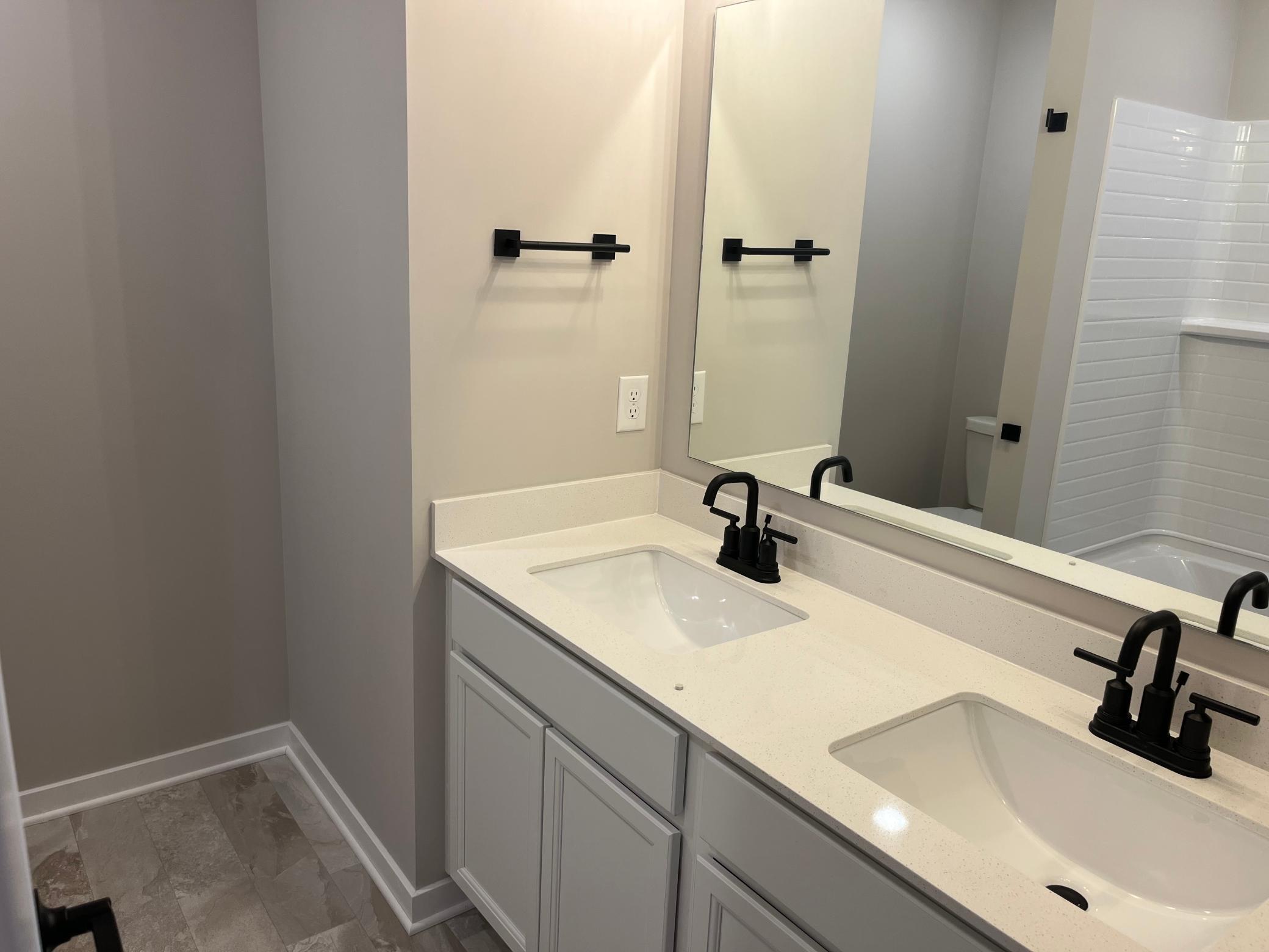 Secondary bathroom double vanity