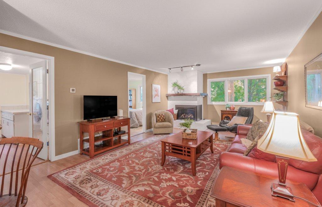 Beautiful first floor living room with gas fireplace