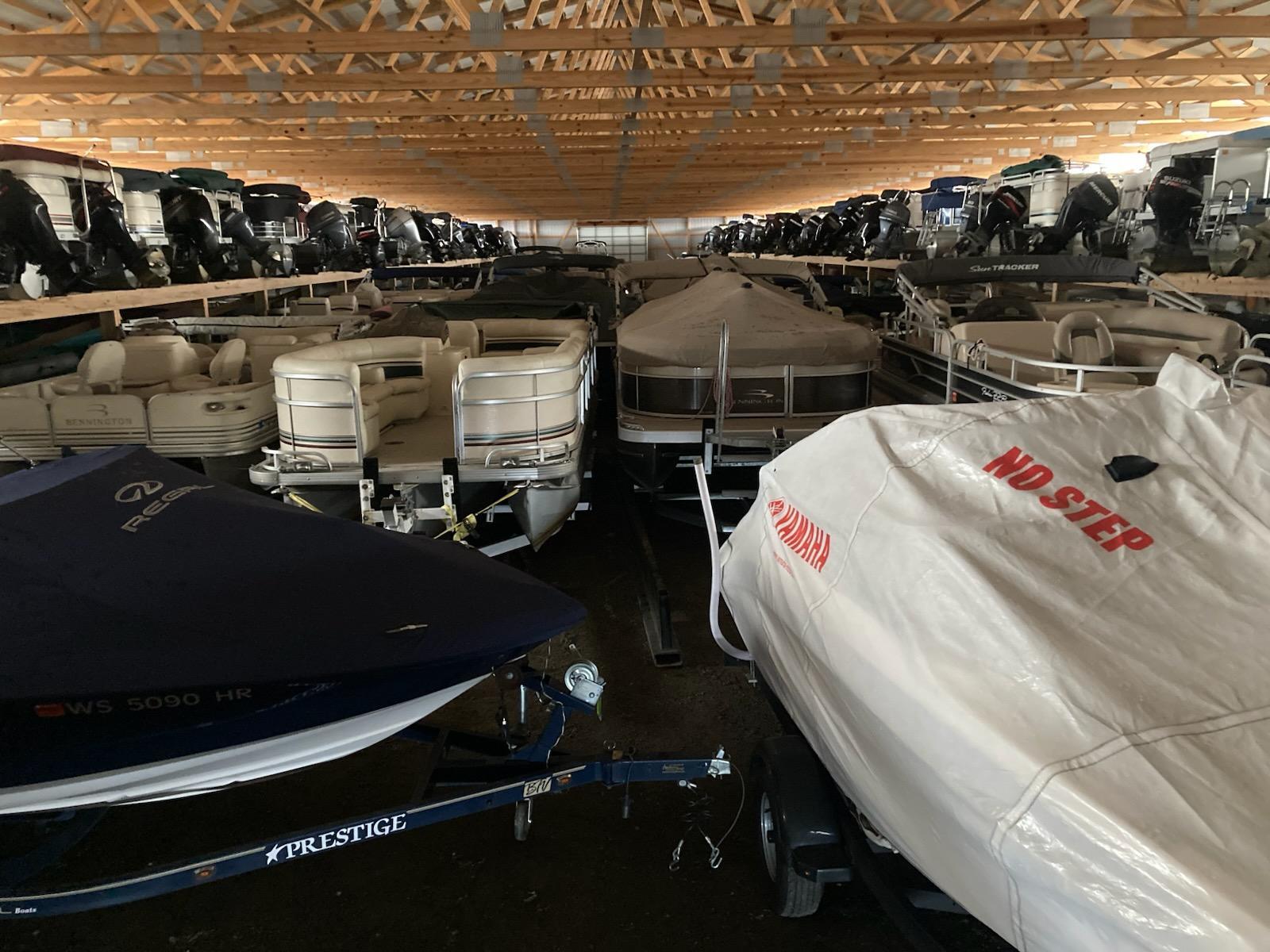 multiple outbuilidings for boat storage