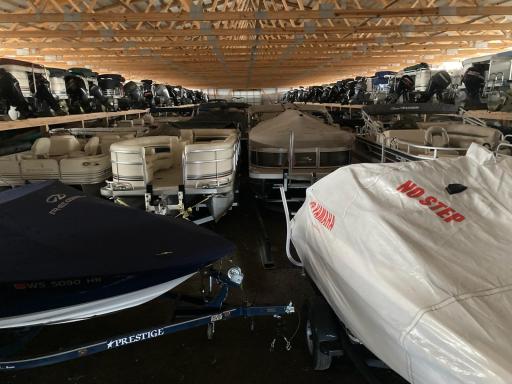 multiple outbuilidings for boat storage