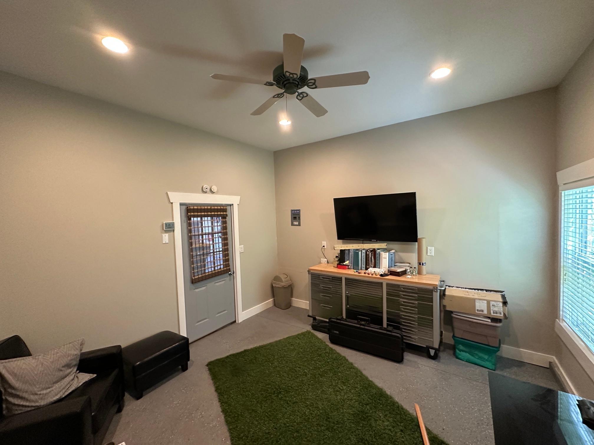 Room in back of extra garage stall