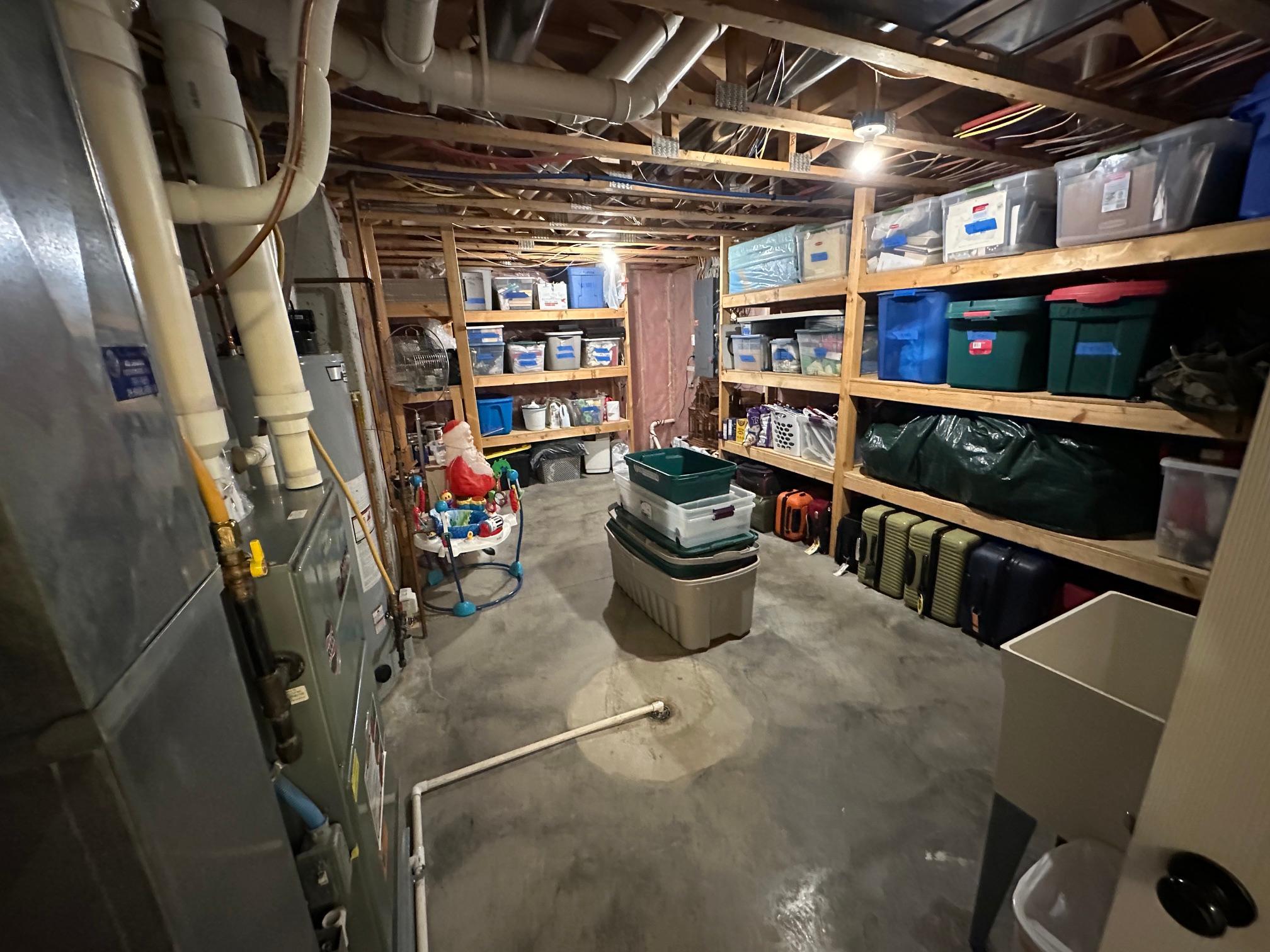 Basement utility room