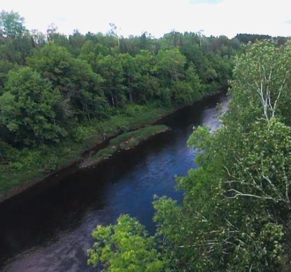 242.25 acres Meadowlands Mn Drone River 1.JPG