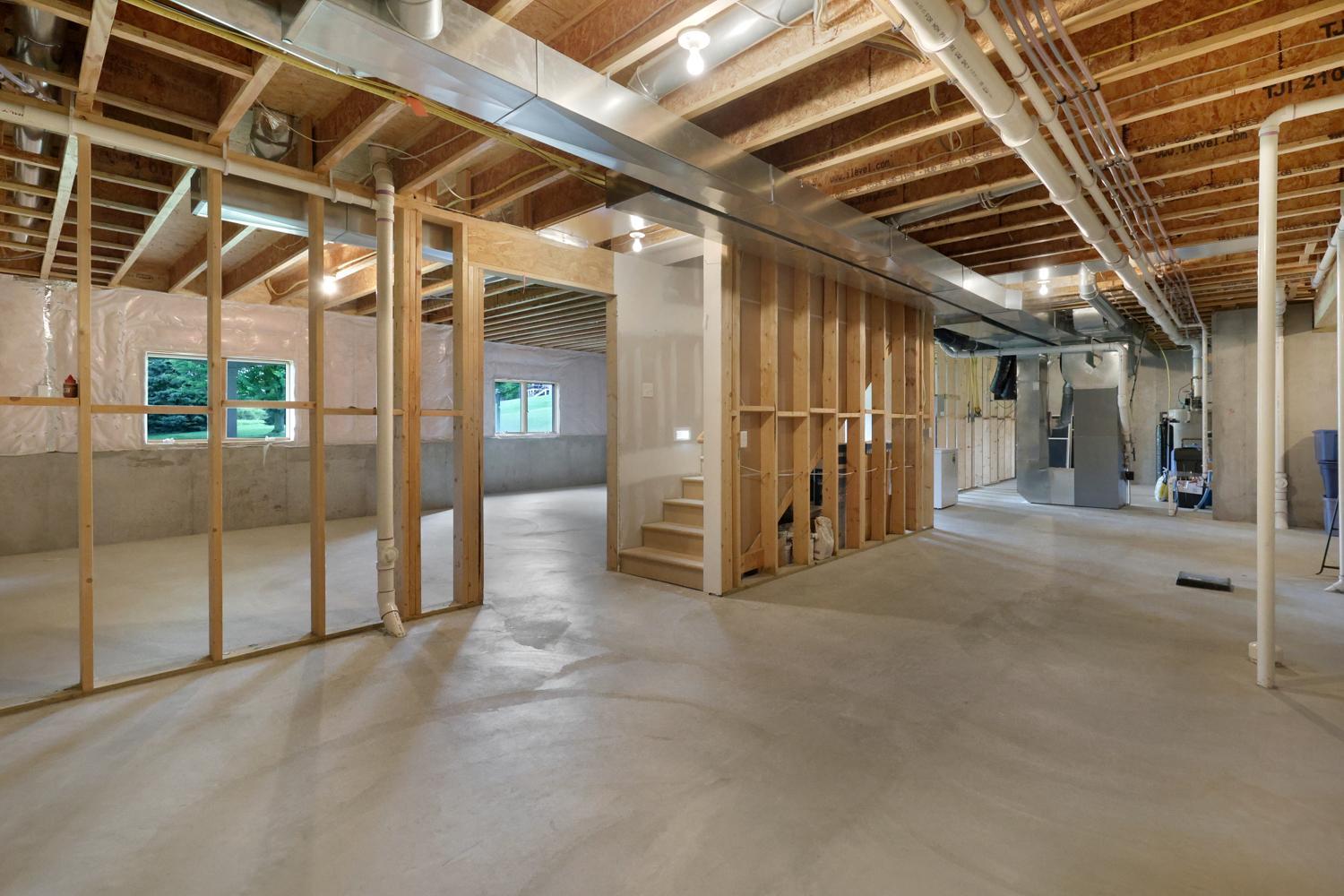 Clean and open basement. Make this space your own!