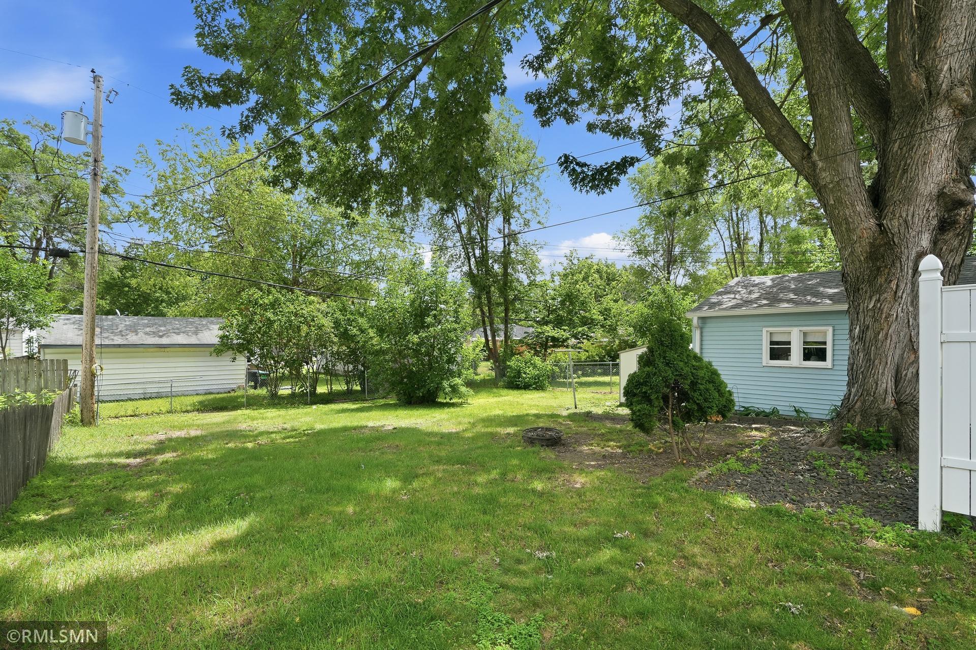 Shaded areas of the back yard.