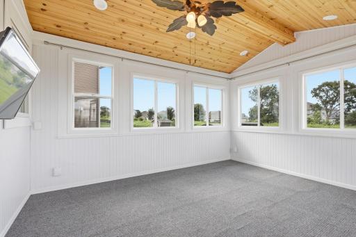 3 season porch makes the perfect spot for morning coffee.