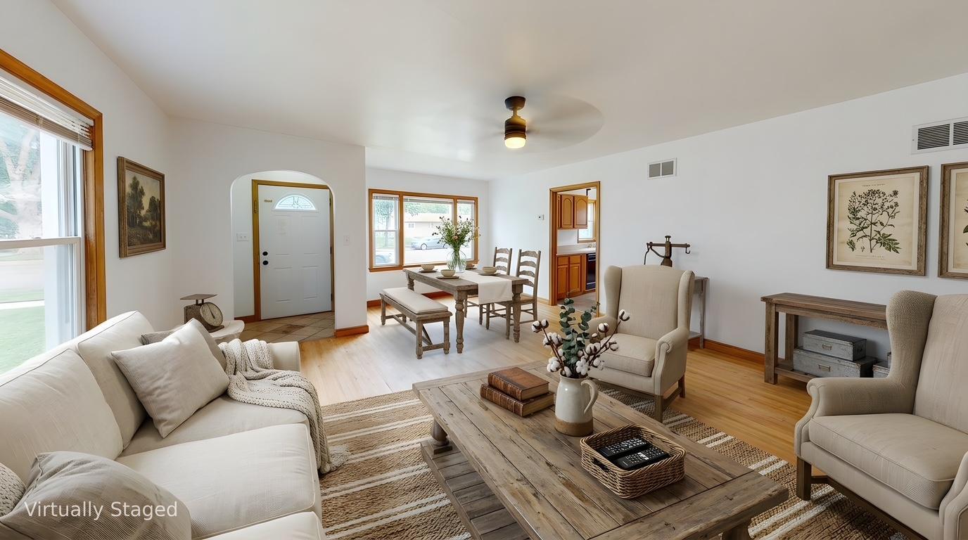 Virtually Staged - Living/Dining Area