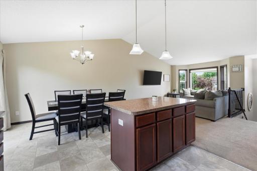 Dining area offers easy access to both the kitchen and main living room