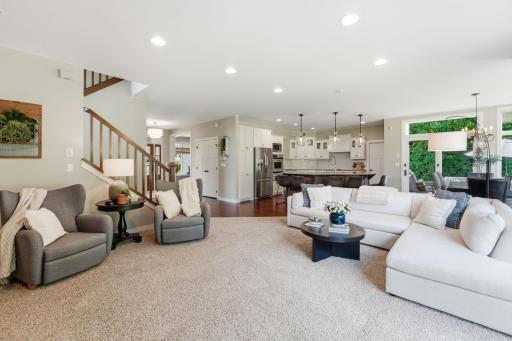 Lasting memories made in a space that merges living dining and kitchen.