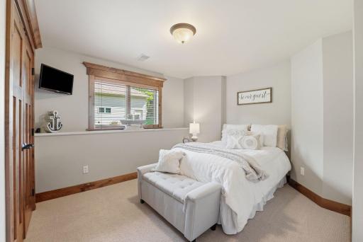 Lower level guest bedroom, spacious and private.