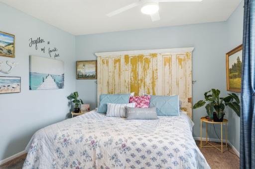 Primary bedroom provides plenty of room for furnishings and personal style.