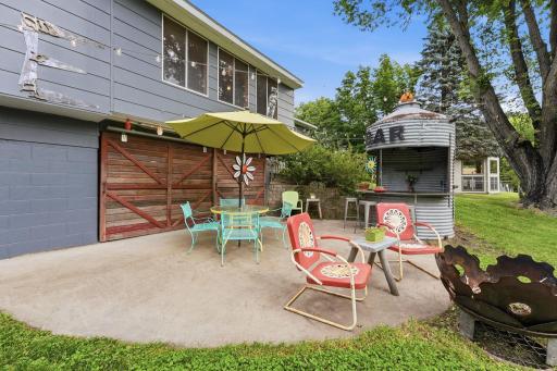 Beautiful patio extends the home's living space into the outdoors.