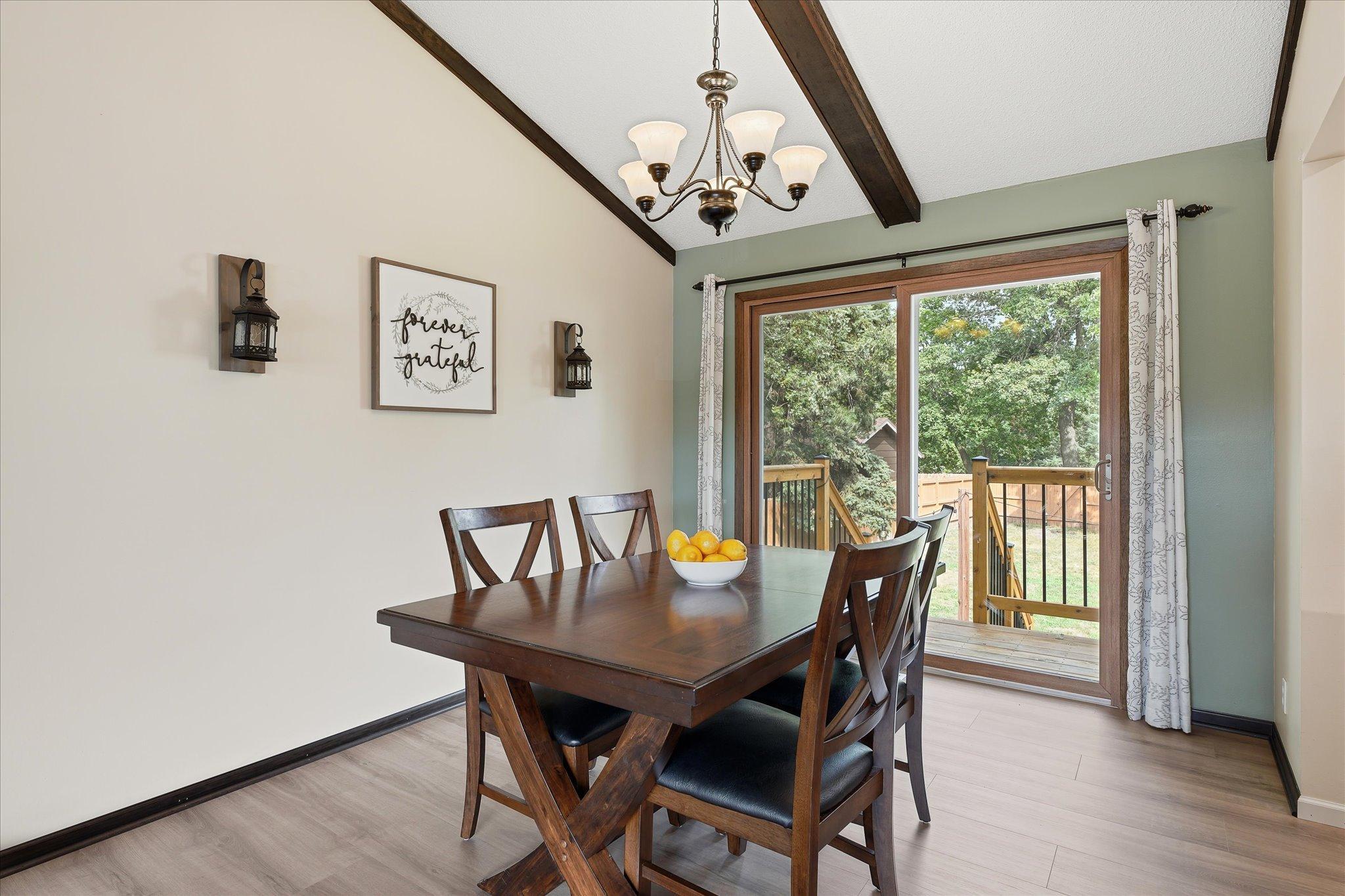 Dining room with brand new LVP flooring