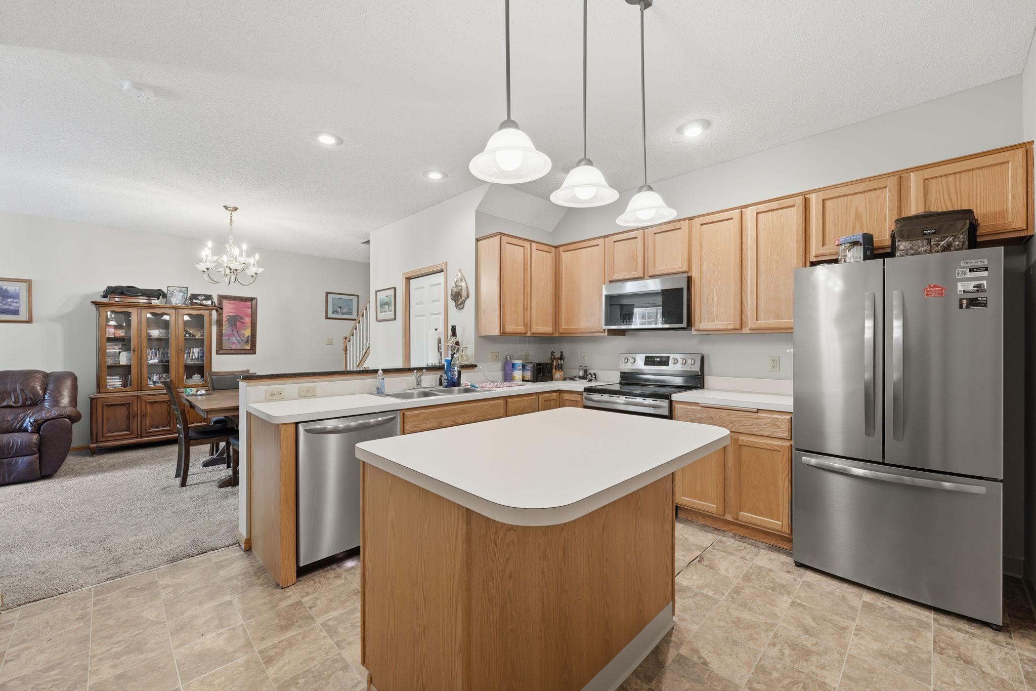 Plenty of cabinets and counter space with center island