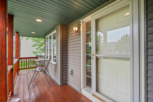 The porch space extends your living area outdoors and is perfect for enjoying the seasons