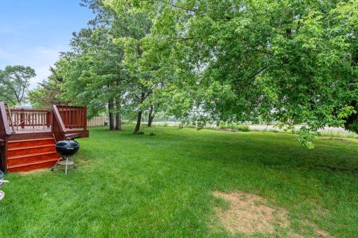 Spacious, flat backyard provides plenty of room to relax, play, and enjoy the outdoors