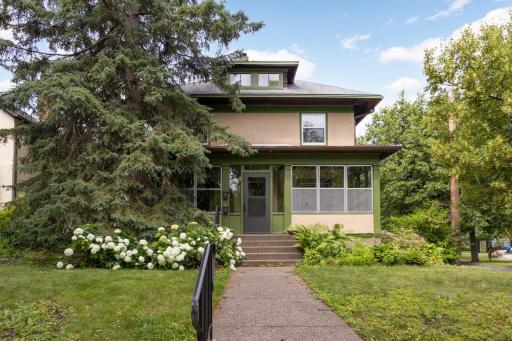 Classic 2 story stucco duplex in the Linden Hills Neighborhood of Minneapolis