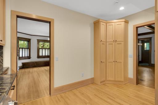 Eat-in corner of the kitchen with pantry area