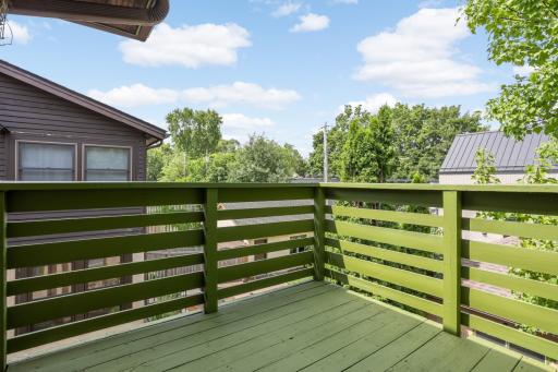 View from upper level unit's back deck (stairway not shown)