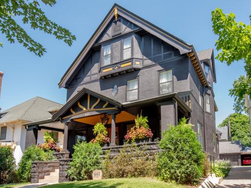 The striking new color palette gives this historic home a distinguished appearance