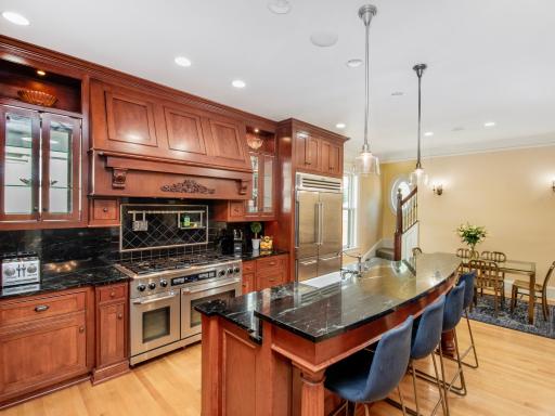 The oversized Sub-Zero refrigerator ensures ample space for entertaining on any scale