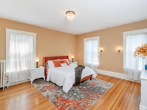 One of many generous-sized bedrooms on the second level