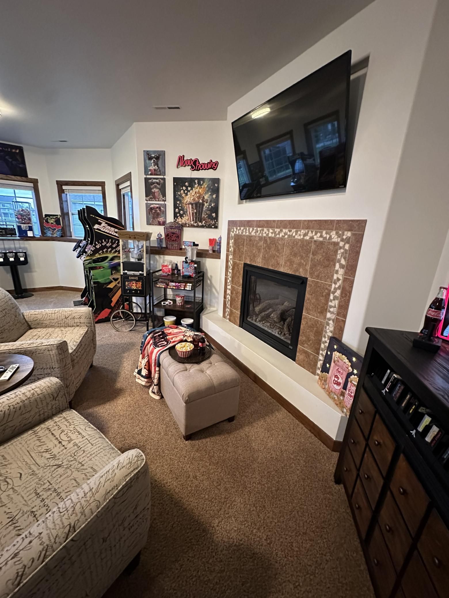 Gas Fireplace in Lower