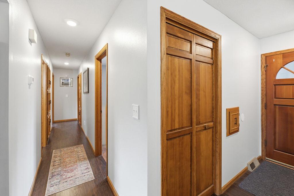 Front coat closet & hallway to bedrooms