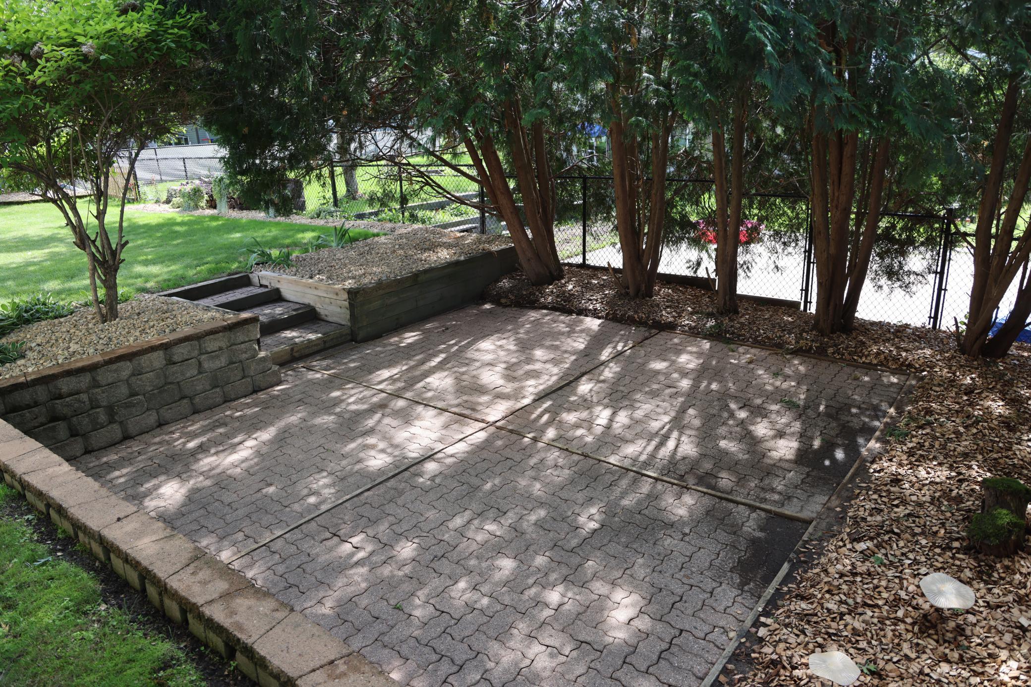 Sunken patio out back