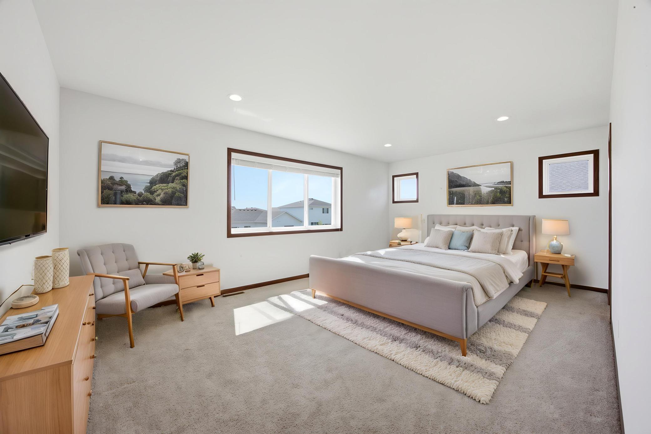 Virtually Staged Primary Bedroom