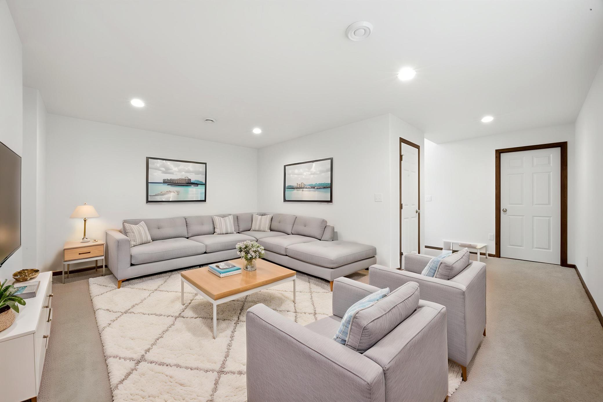 Virtually Staged Family Room