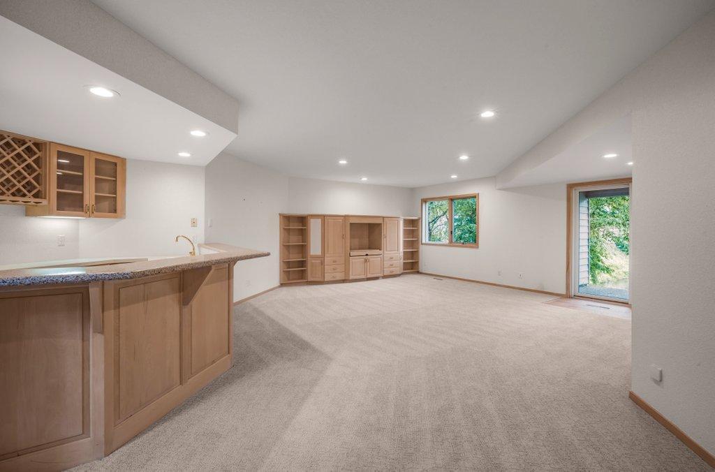 Lower level great room with bar