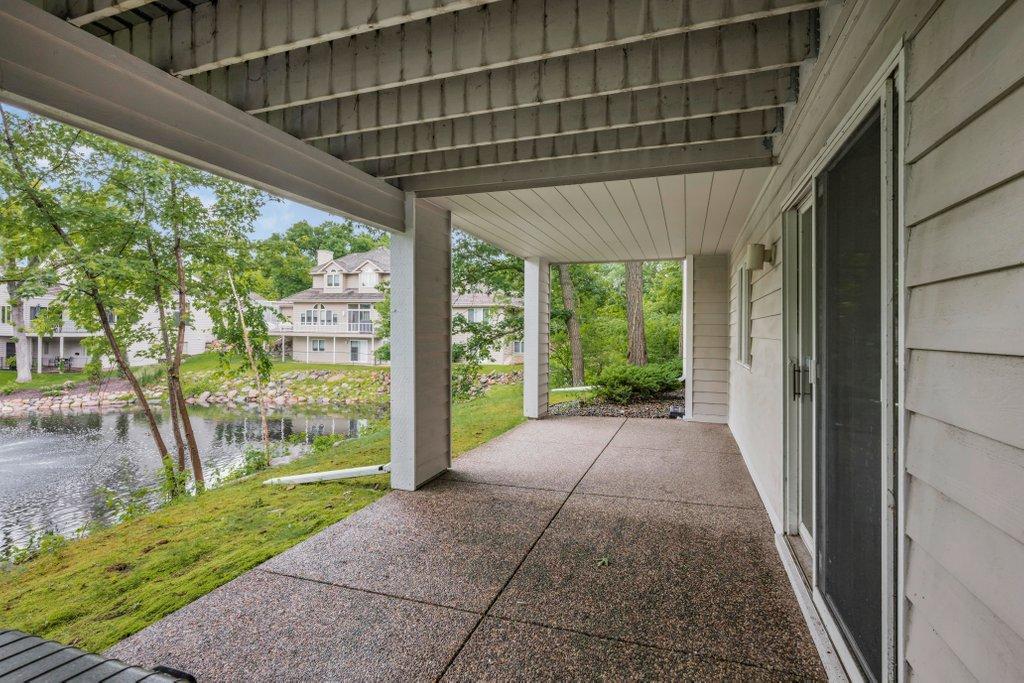 Lower level patio with pond