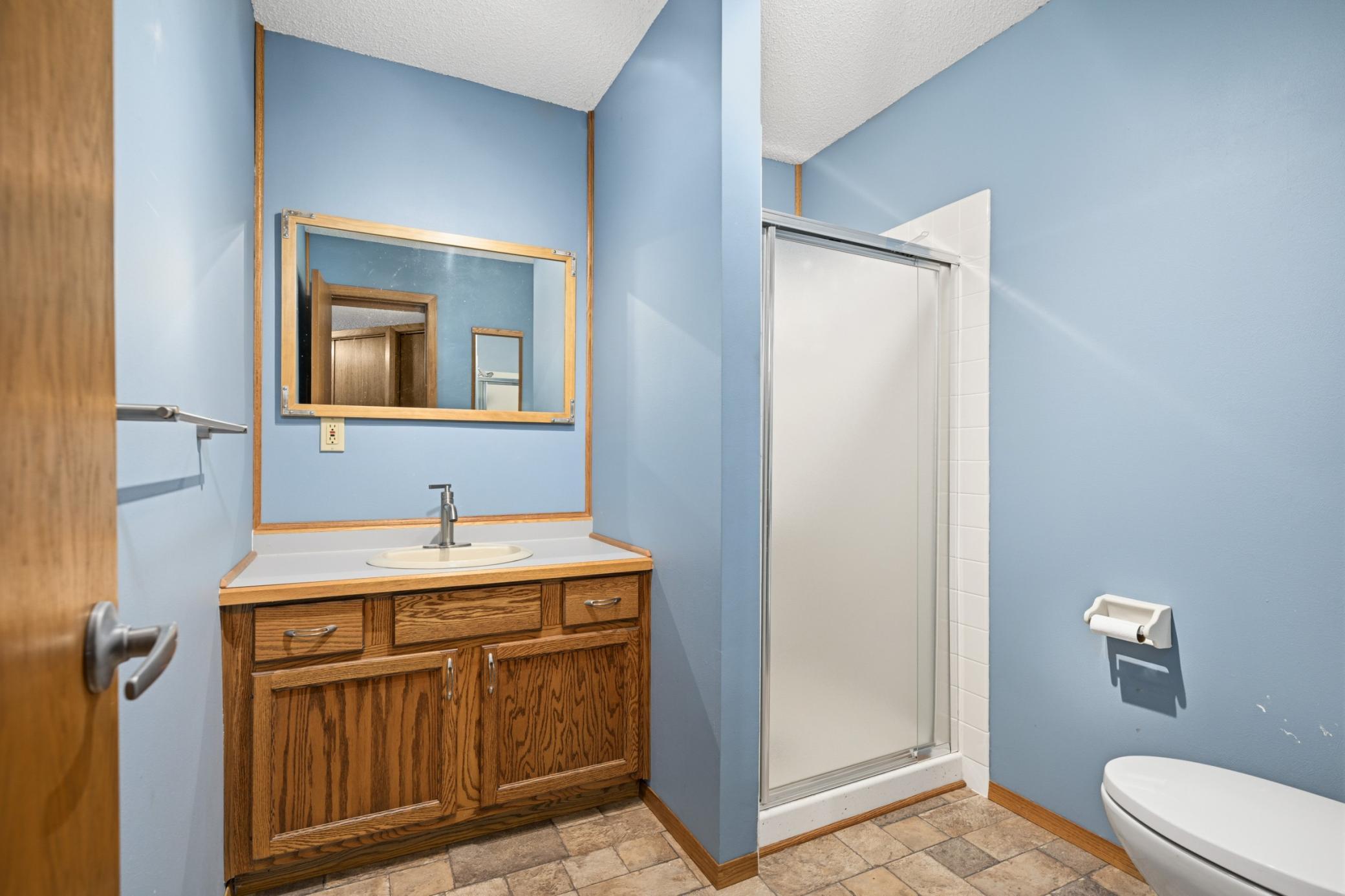 3/4 Bath in Lower Level.