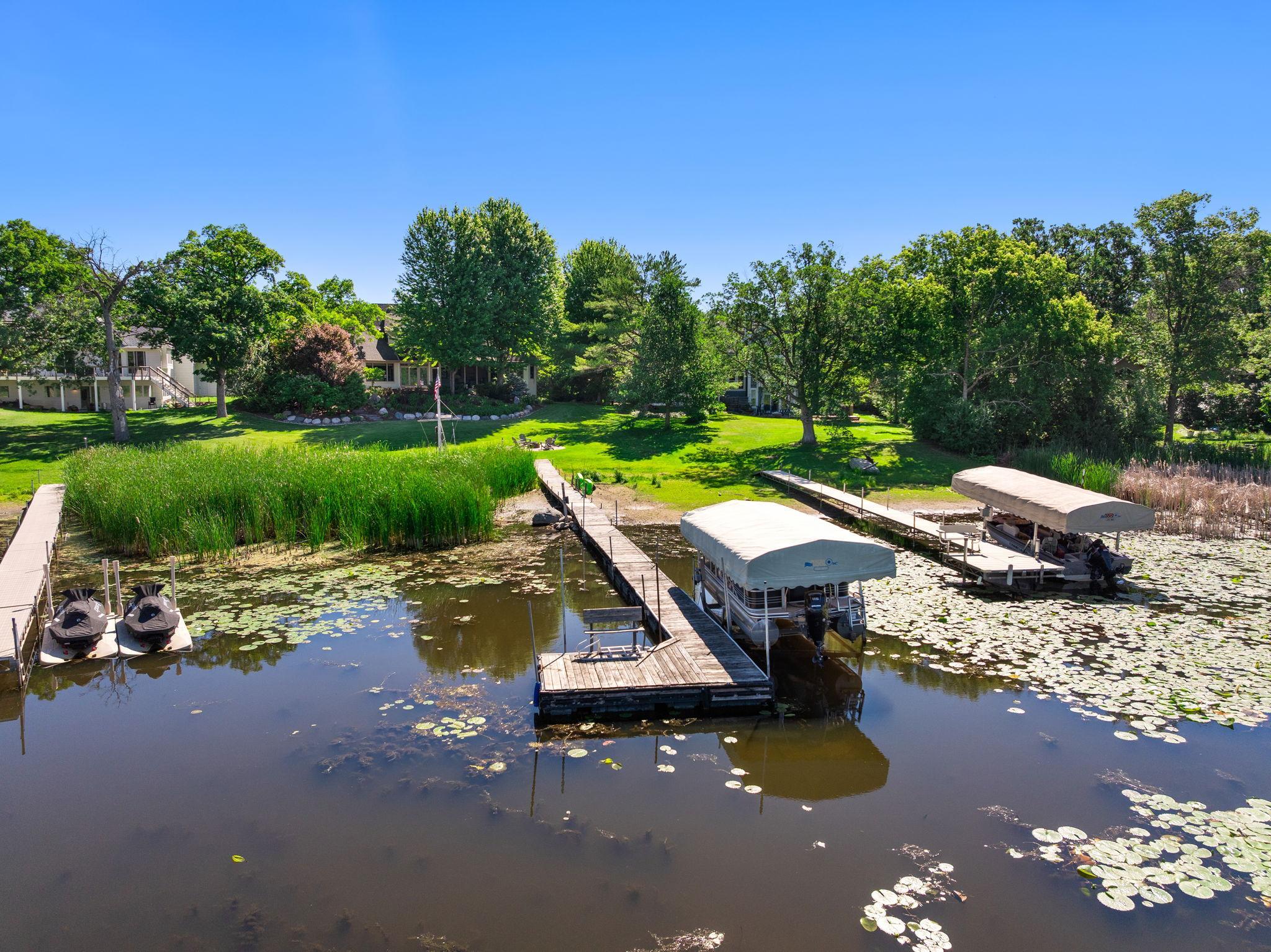 Private dock with boat lift.