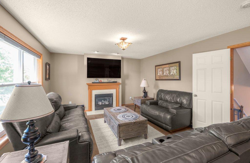 Family room with gas fireplace