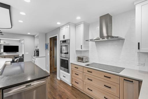 Natural wood floors throughout the main level