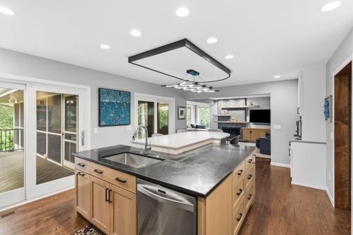 Kitchen connects into main floor living room