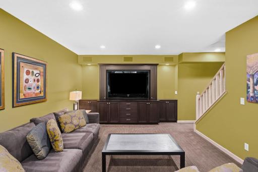 Lower level rec room is perfect for movie night!
