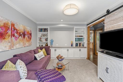 Main floor den with gorgeous front yard views