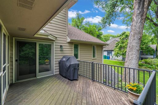 Deck located off the kitchen, convenient for grilling!