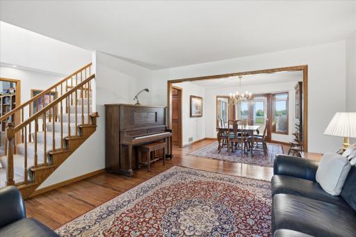 Open Living and Formal Dining rooms areas with great lake views