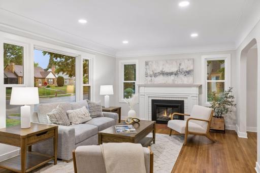 Great Room: New Windows, New Fireplace, Refinished Wood Floors, New Canned Lights