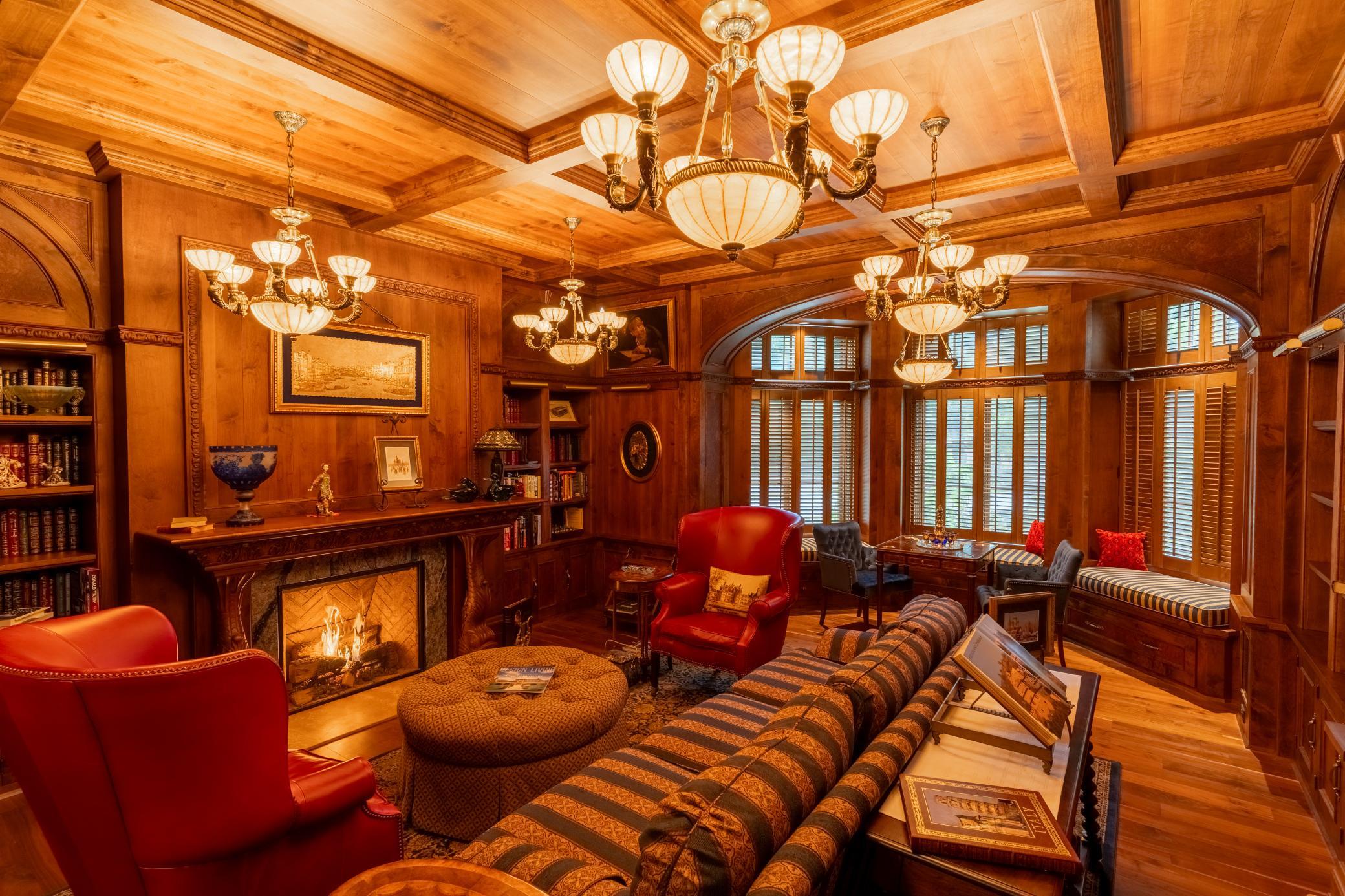 Library w/ Fireplace