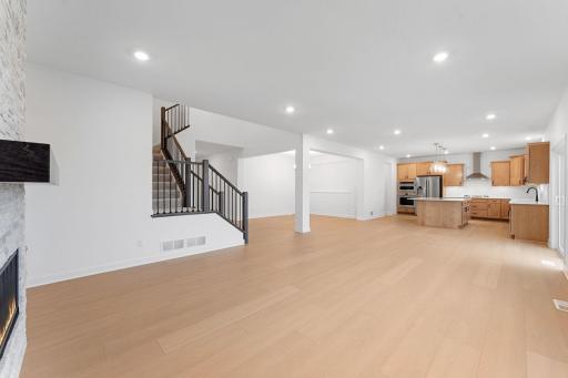 The kitchen is just behind the Great Room, making it easy to quickly grab snacks and drinks while watching movies or on the go