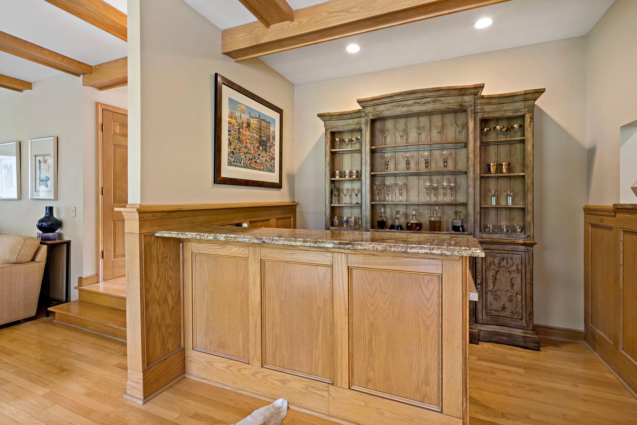 Wet bar in the living room