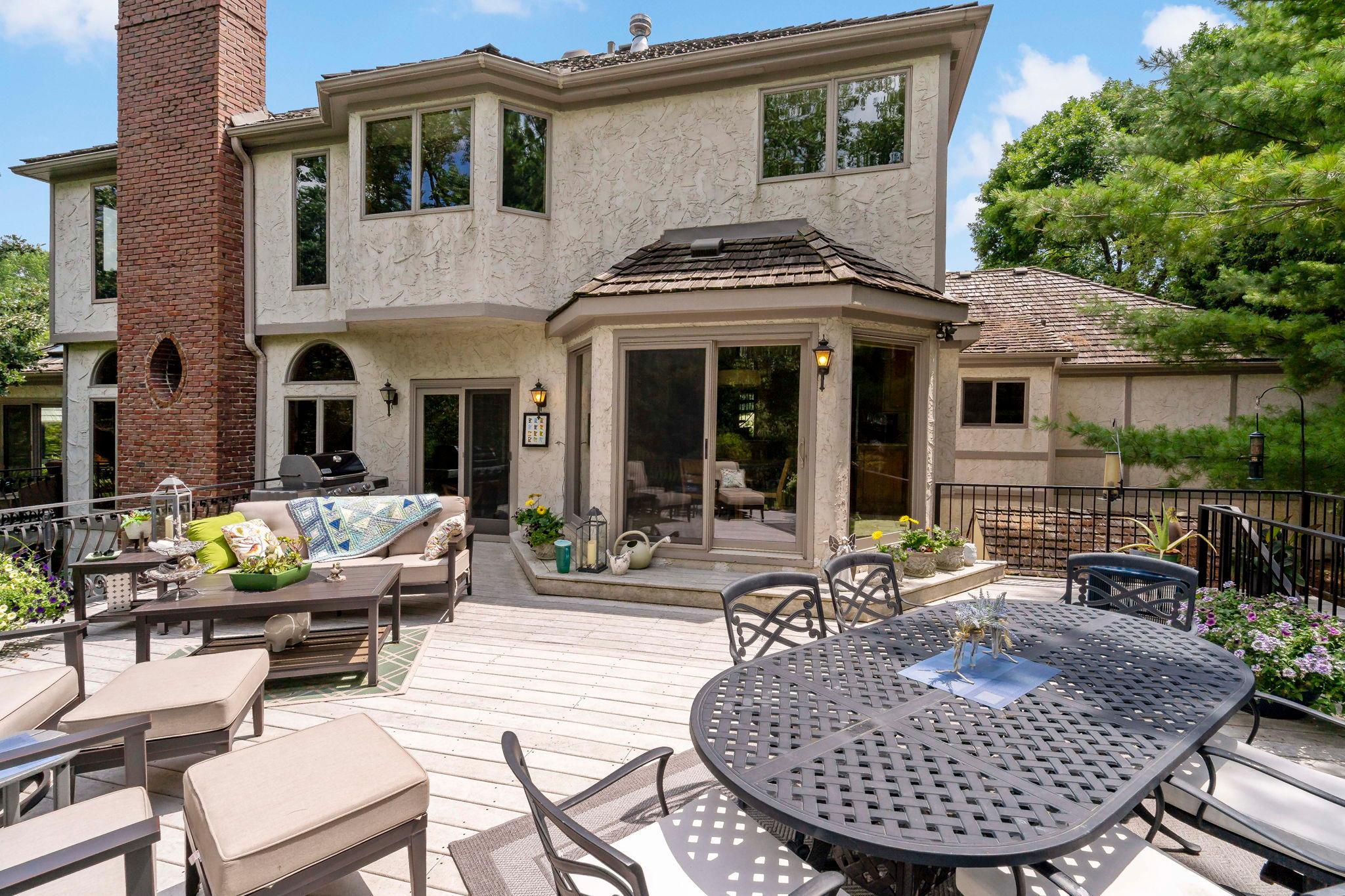 Large deck provides great space for entertaining