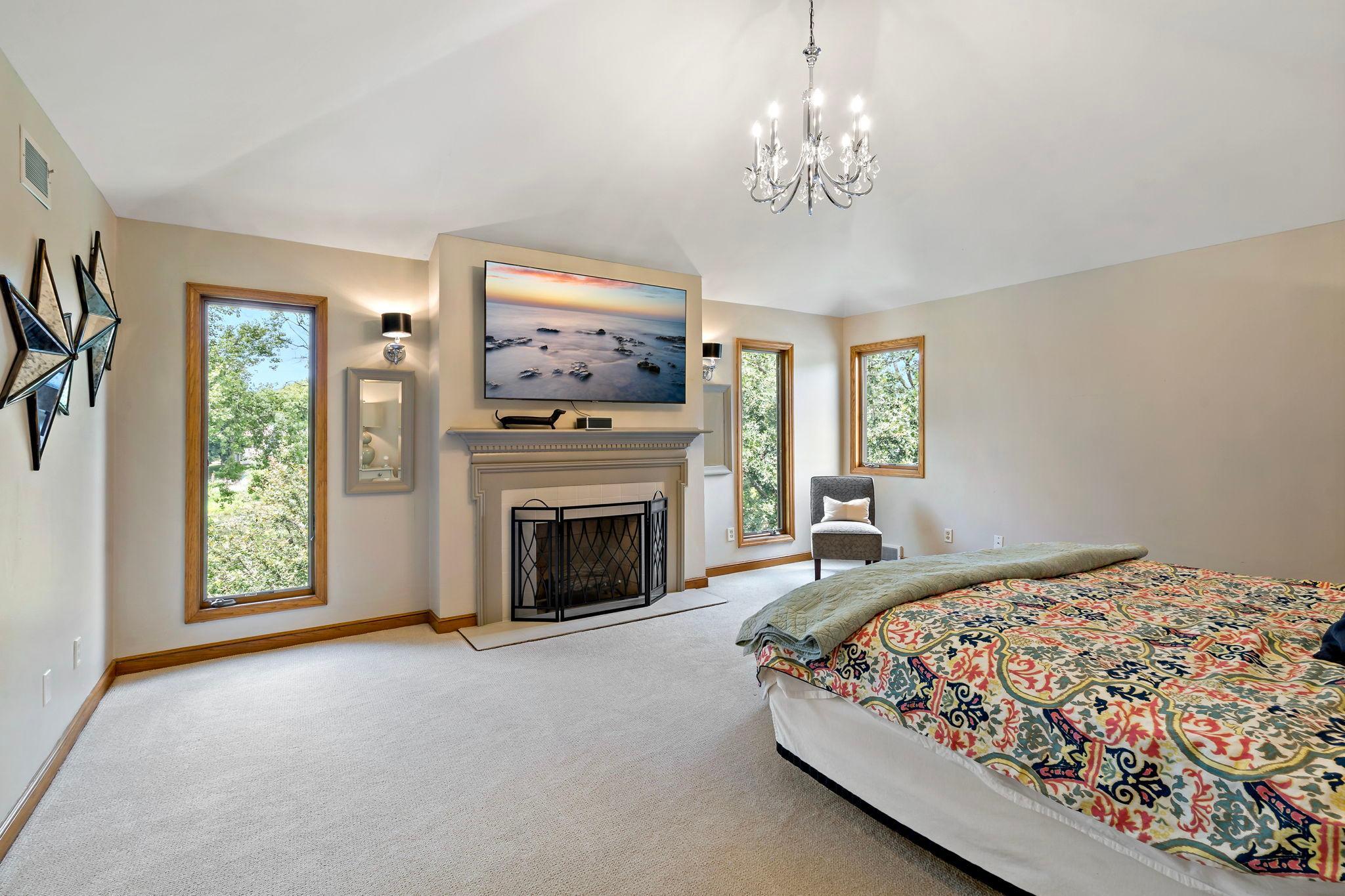 Great natural light in the primary bedroom