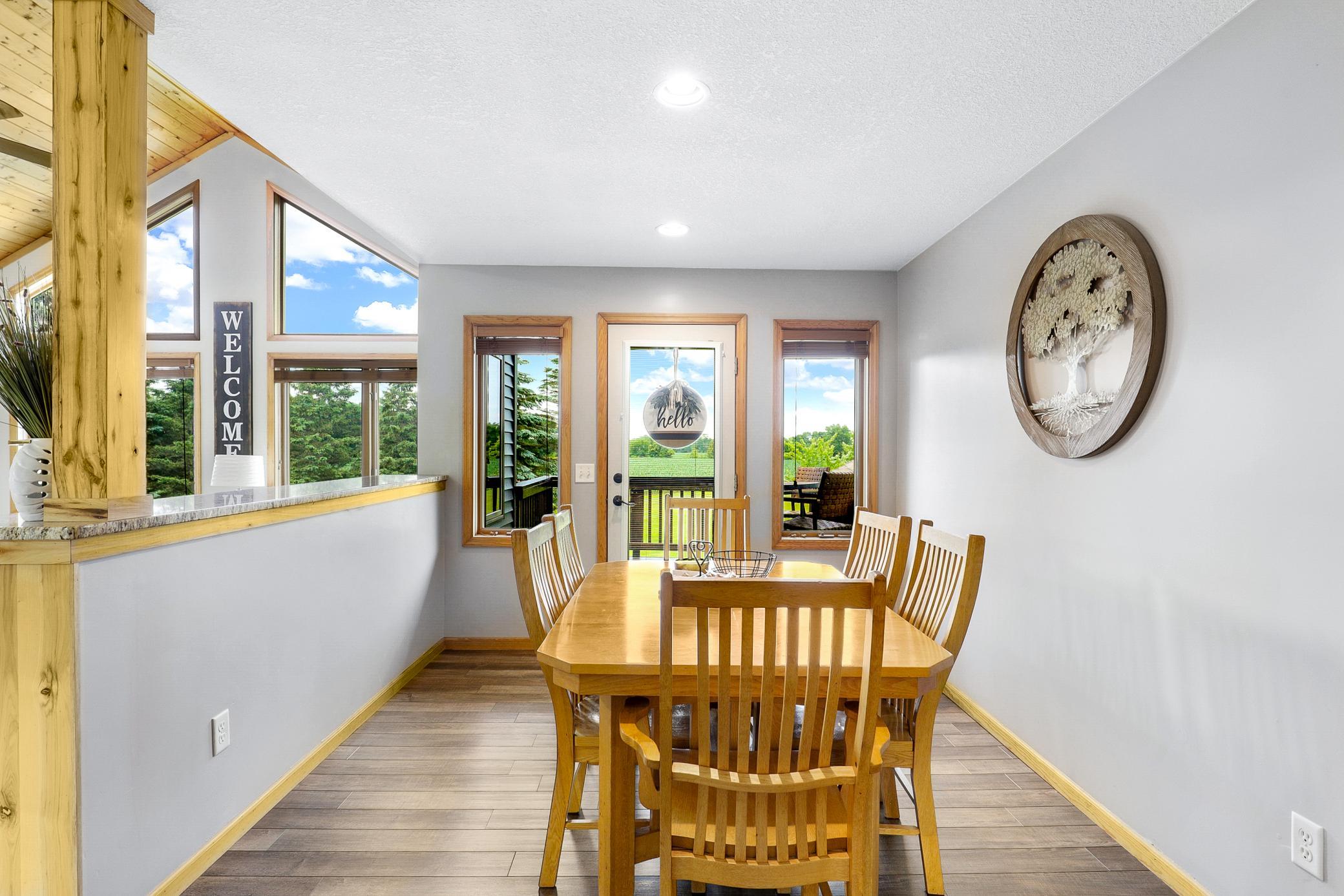A 2017 renovation opened the kitchen, dining, and living areas, which included refaced cabinetry, new LVP flooring, granite countertops, new GE appliances, and a fresh knockdown ceiling.