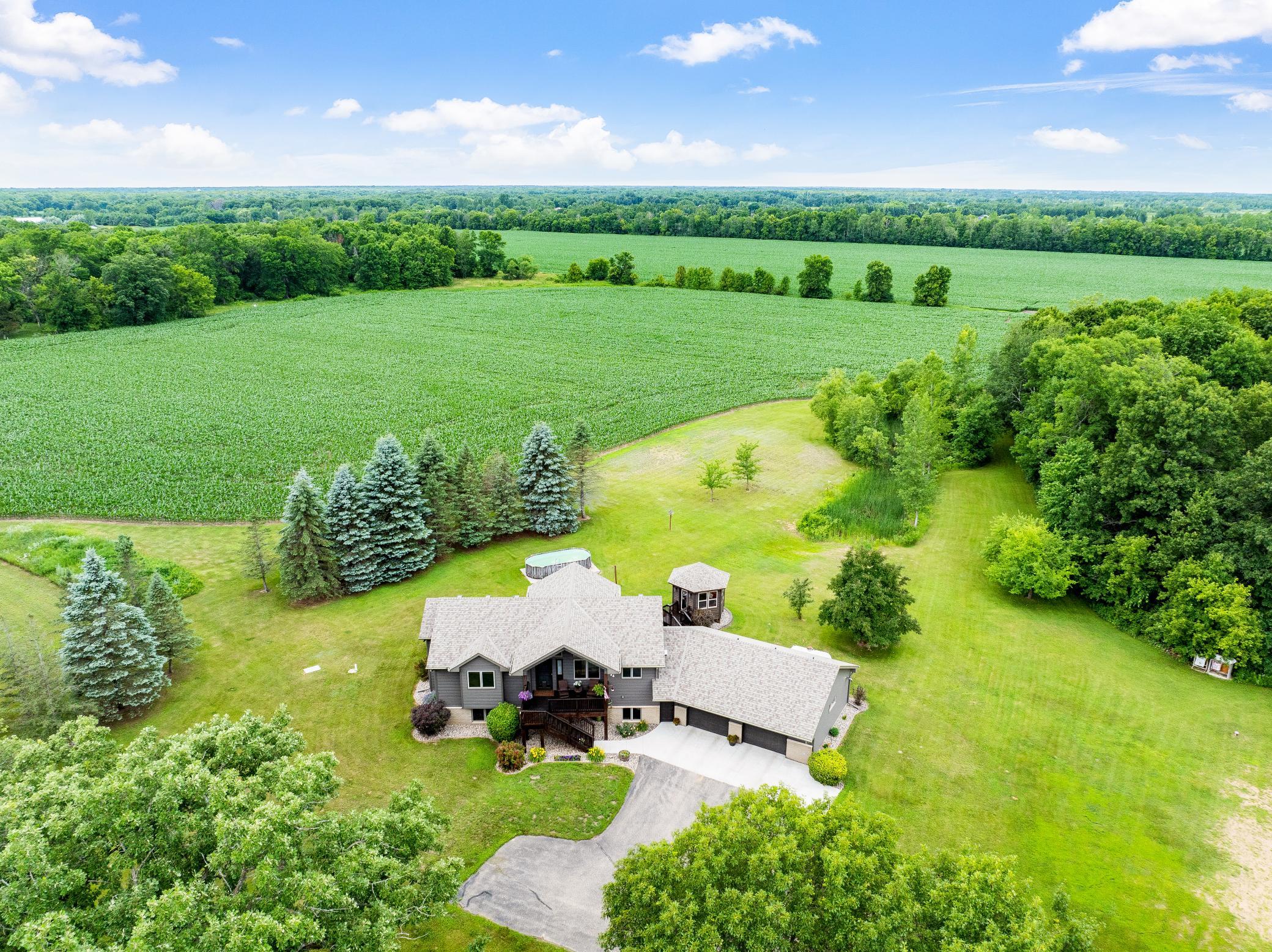 This serene, 20 acre estate consists 100% of usable high ground divided between huntable forest (approximately 11 acres), tillable acreage (approximately 7 acres), and park-like grounds (approximately 2 acres).